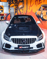 Mercedes BenzC-Class C43 C400 C300 W205 2015-2021 Sedan & C-Class C43 C300 W205 2016-2022 Coupe Convertible (suitable for both pre-facelift and facelift) with Aftermarket Parts - V2 Clearview Glass Style Hood Carbon Fiber / FRP from CMST Tuning